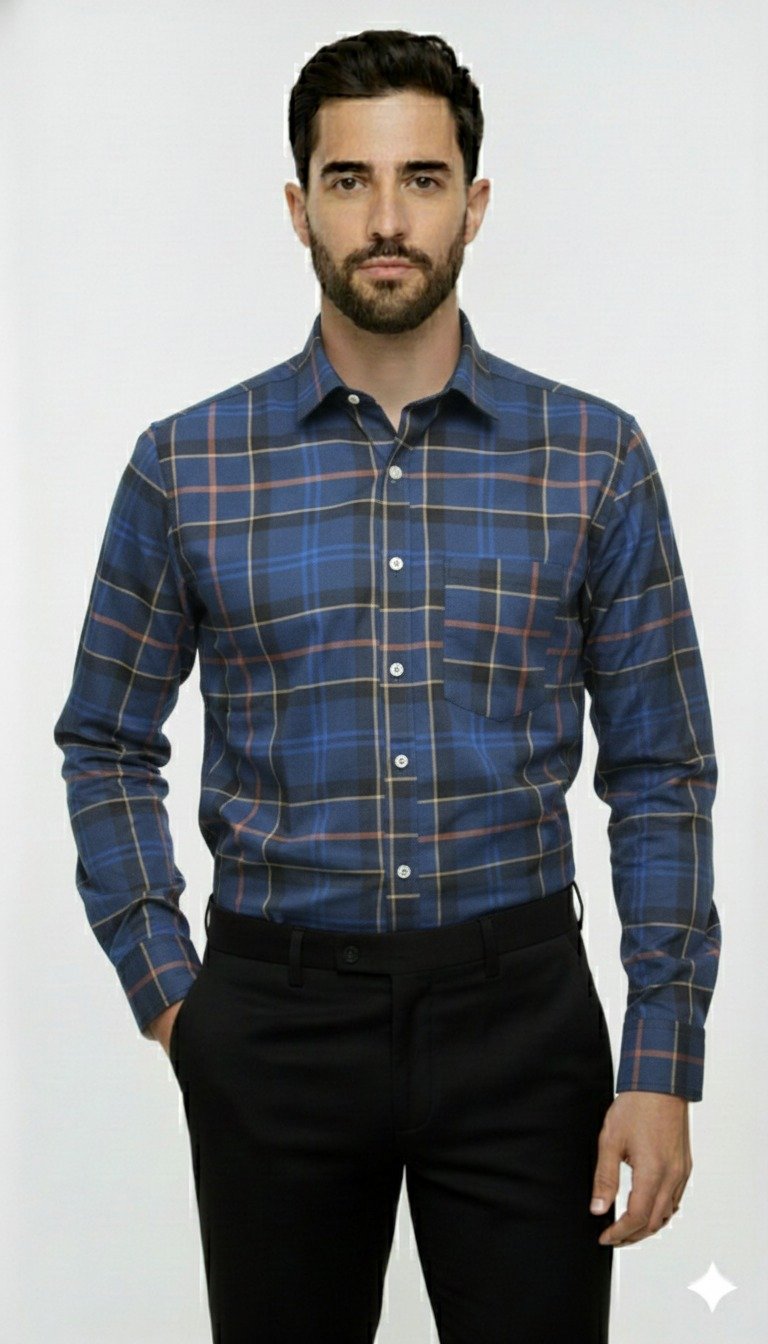 FABRIZER Mens Premium Check Shirt