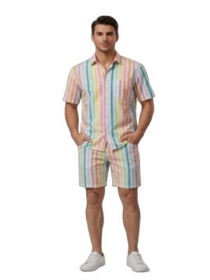 FABRIZER Men’s  Striped Co-Ord Set